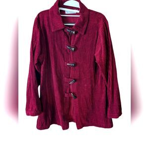 Willow Corduroy Jacket Toggle Collared Maroon‎ Size Medium